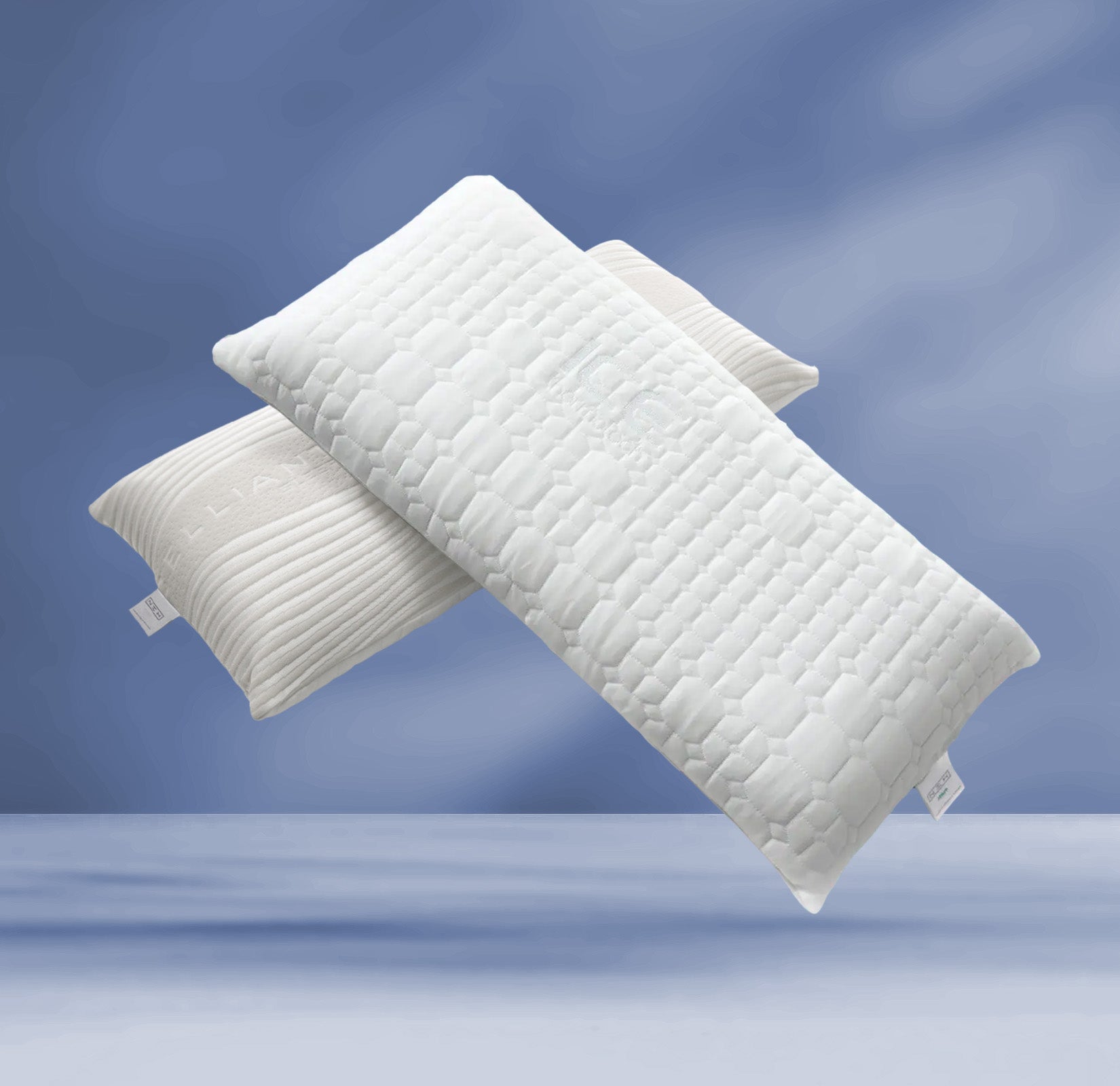 Pack 2 almohadas nix moon+ | núcleo viscoelástico, firmeza media | ergonómica, adaptable de 70 cm | tejido celliant y thermotech ice efecto frío