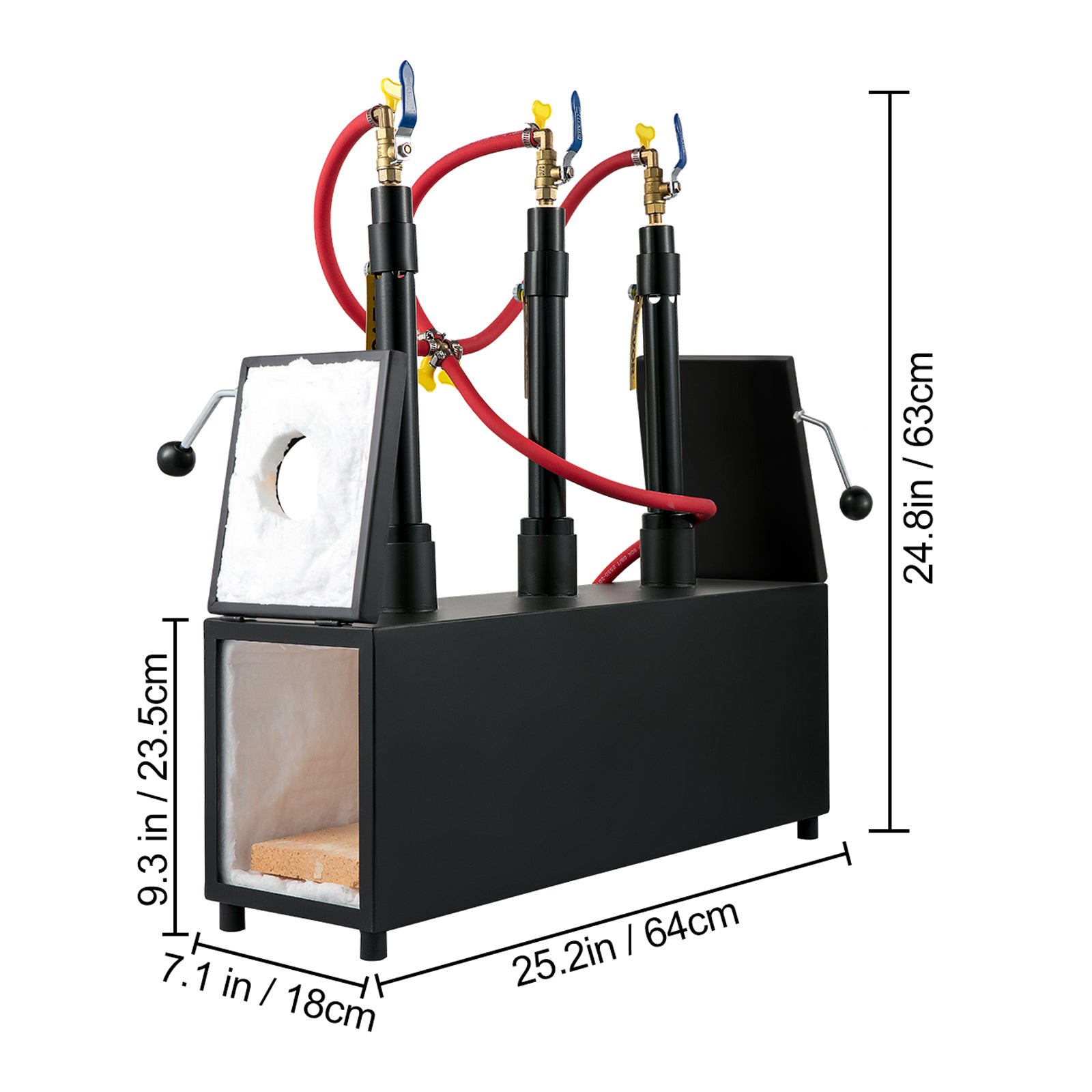 Four de forge à gaz propane,SucceBuy 3 brûleurs,fabrication d'outils en métal,forge portative,construction en acier,haute température - 2