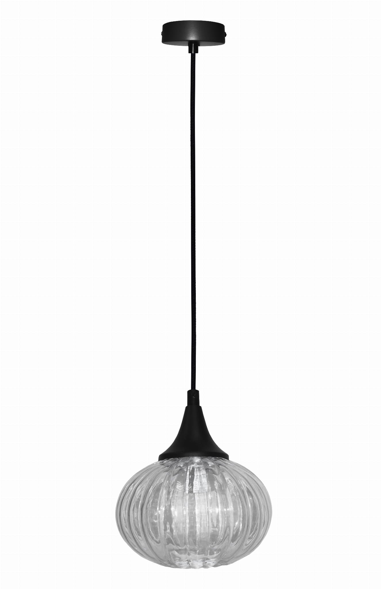 Lampa sufitowa wisząca Exeter czarno-bezbarwny 1xE14x40W wym: 90 x 14,5 x 14,5 cm szkło Candellux