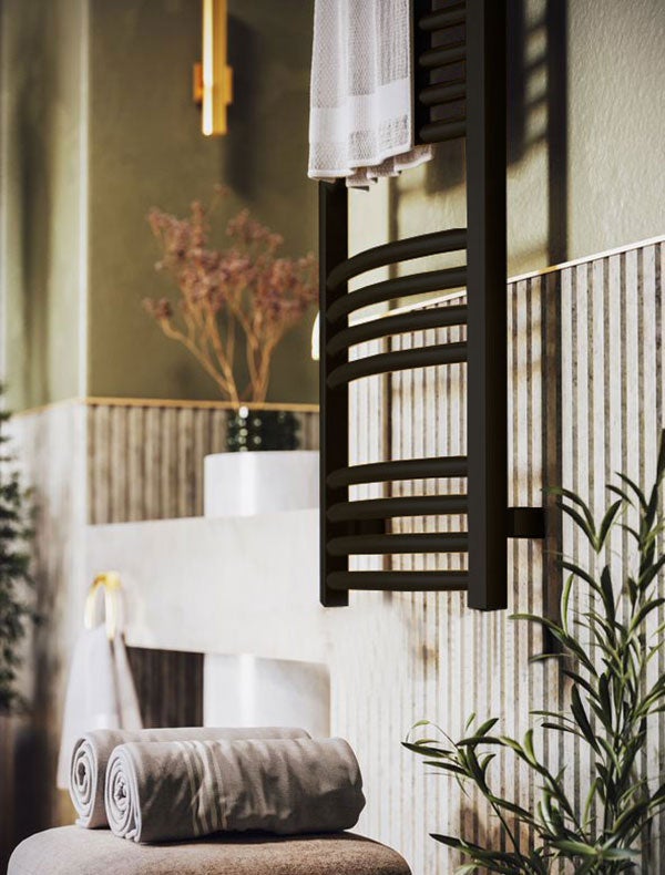 Sèche-serviette mixte noir de 1860mm de haut et 486mm de large. - 783 Watt - LEN1860/486Z1N - 5