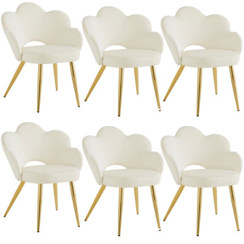 BREZO Sedia for Trucco, Sedia Camera Da Letto, Senza Ruote, Girevole a 360°, Adatta for Soggiorno e Camera Da Letto (Color : White