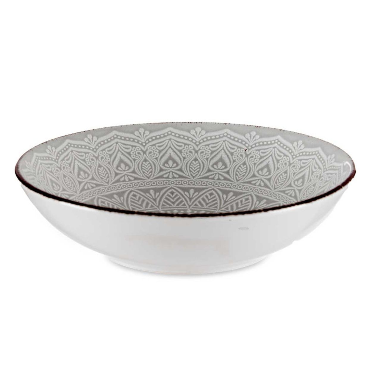 Talerz głęboki MANDALA VESSIA 20 cm szary 1 szt.