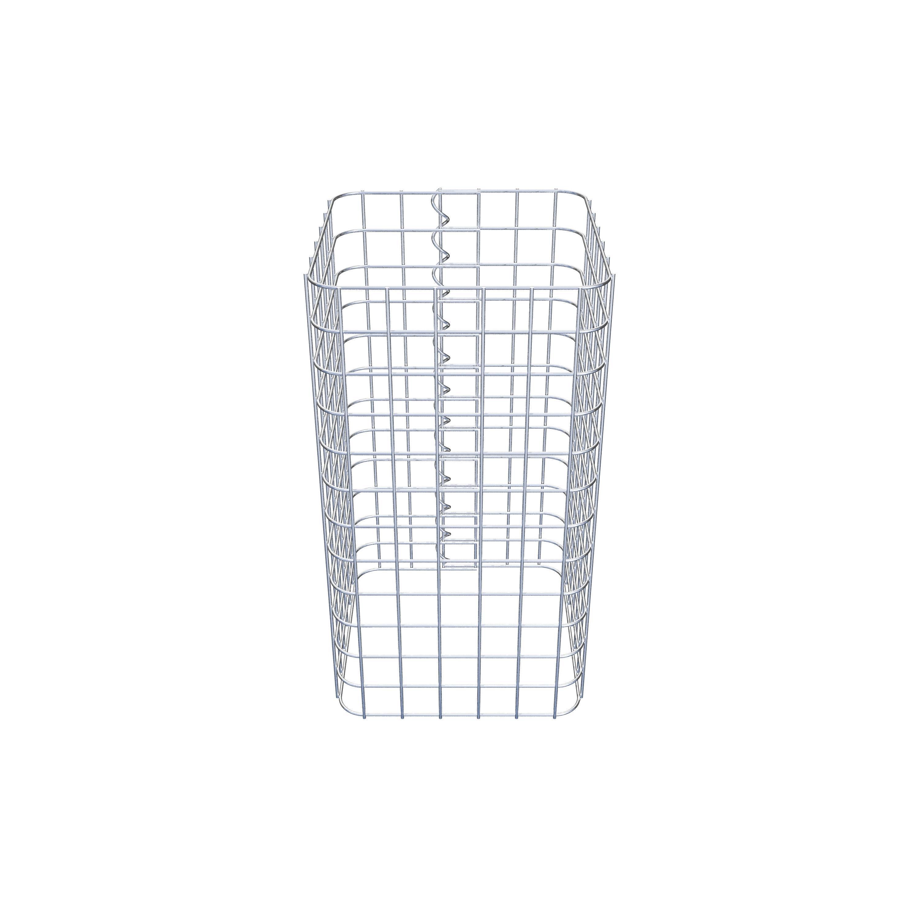 Columna de gavión cuadrada de acero galvanizado, 32x32cm, malla 5 x 5cm - altura: 60cm, para jardín o pared decorativa - 3