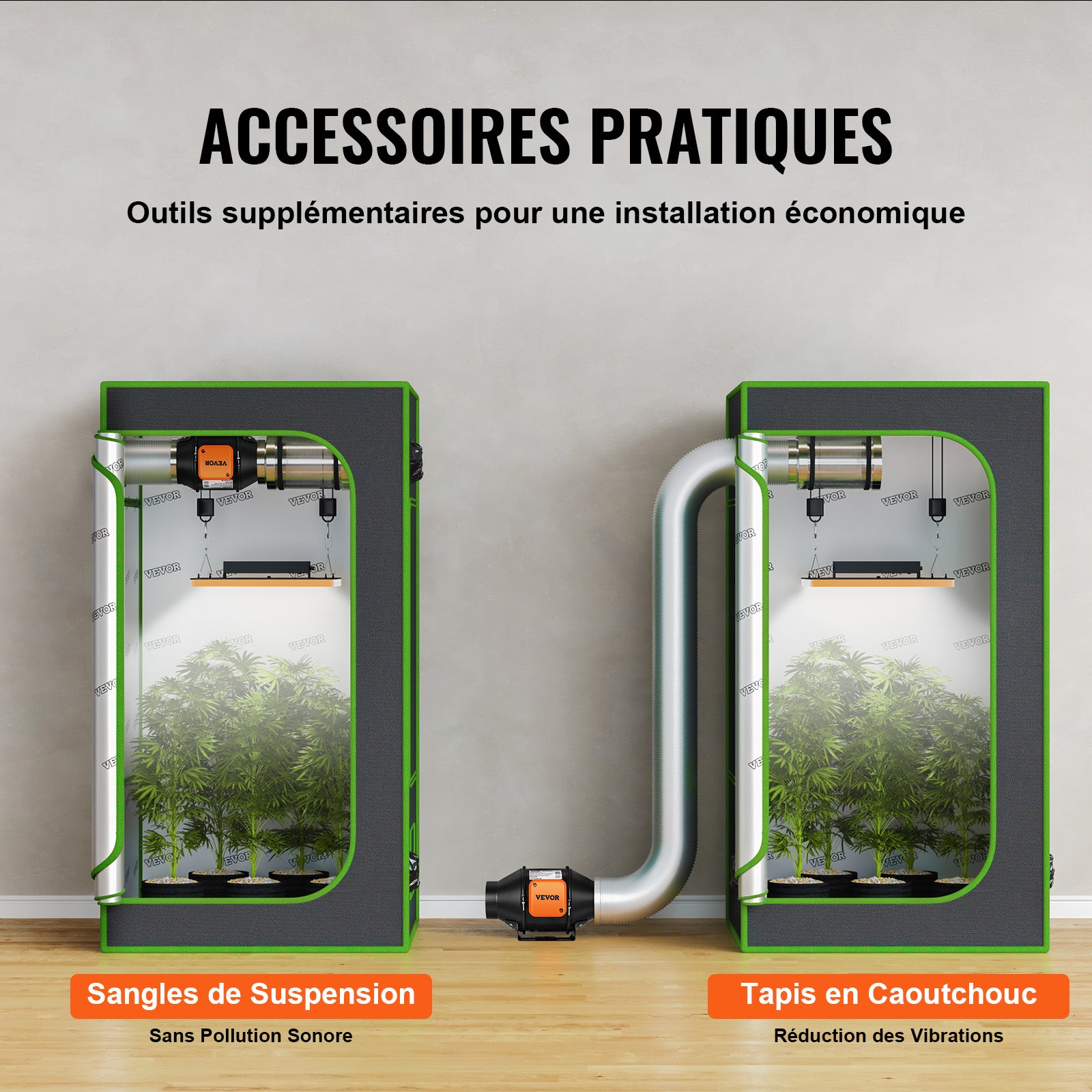 Ventilateur d'Extraction en Ligne VEVOR 100 mm Extracteur de Conduit d'Air avec Capteur de Température pour Salons Tentes Cuisines Sous-Sols - 6