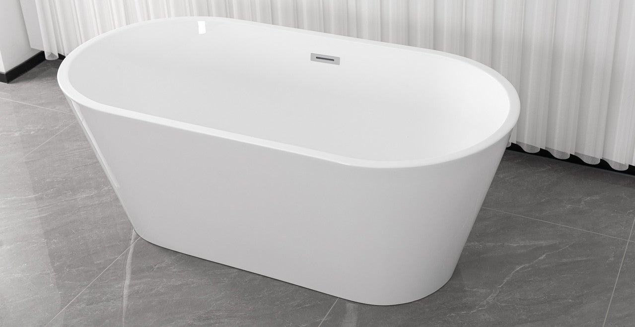 Baignoire îlot avec vidage – 170 x 75 cm – Blanc brillant – LAVIA - 7