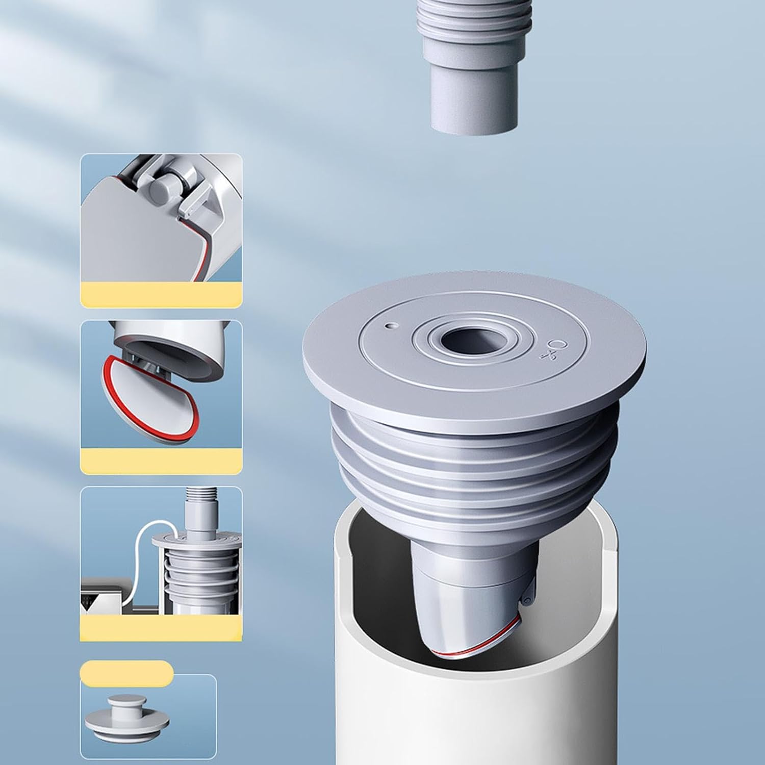 Bouchon d'étanchéité pour tuyau d'évacuation, couvercle d'étanchéité pour tuyau d'égout, pour cuisine, lave-linge, Maison, Jardin, 87x93m - 3