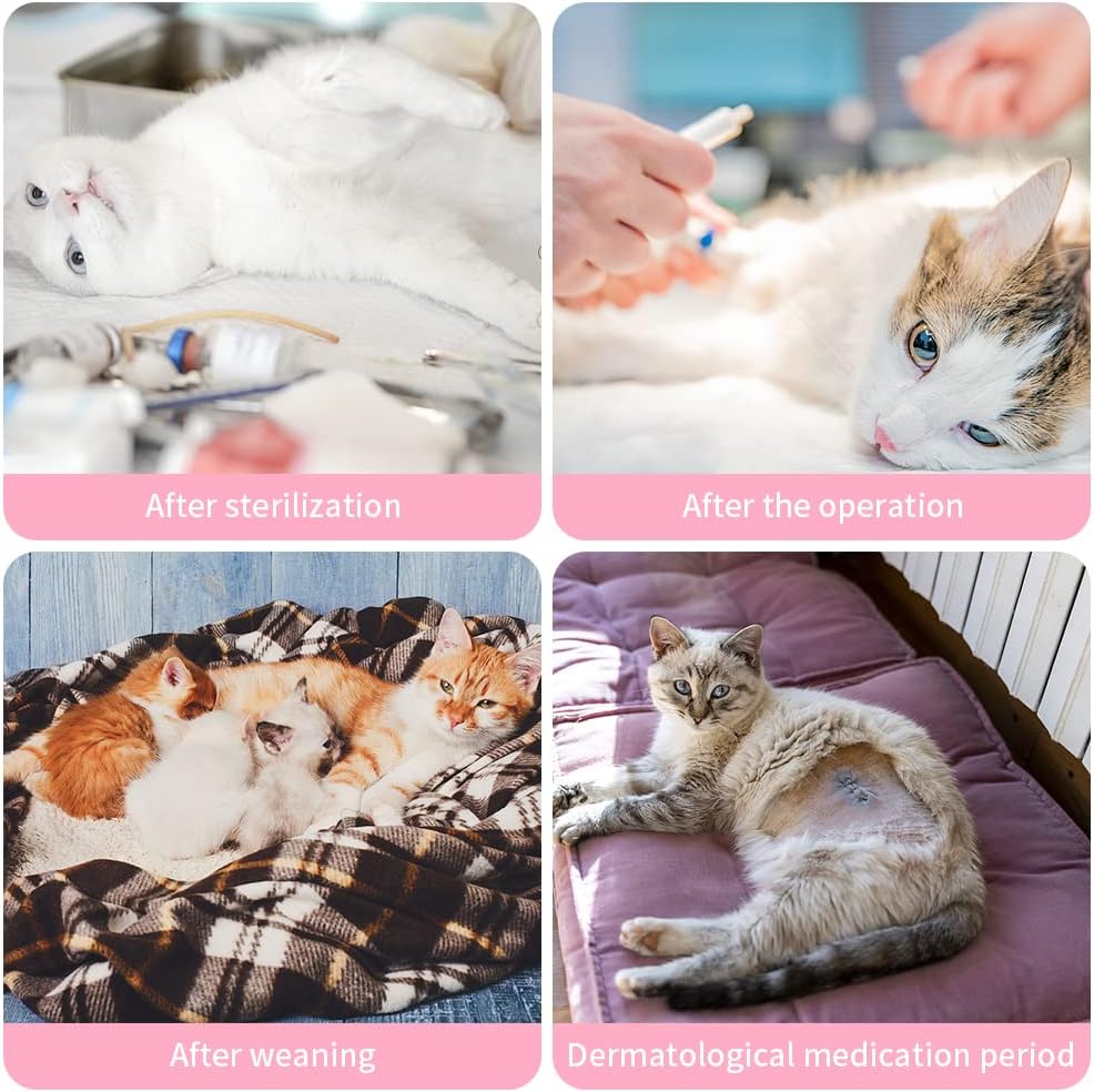 Colete de Recuperação para Cães e Gatos, Adequado para Feridas Abdominais (Rosa, M) - 6