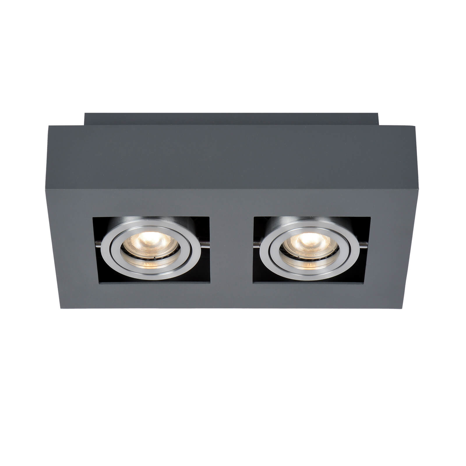 Reflektor sufitowy spot natynkowy Casemiro prostokątny czarny-chromowany 2xGU10x50W wym: 25 x 14 cm aluminium Italux - 2