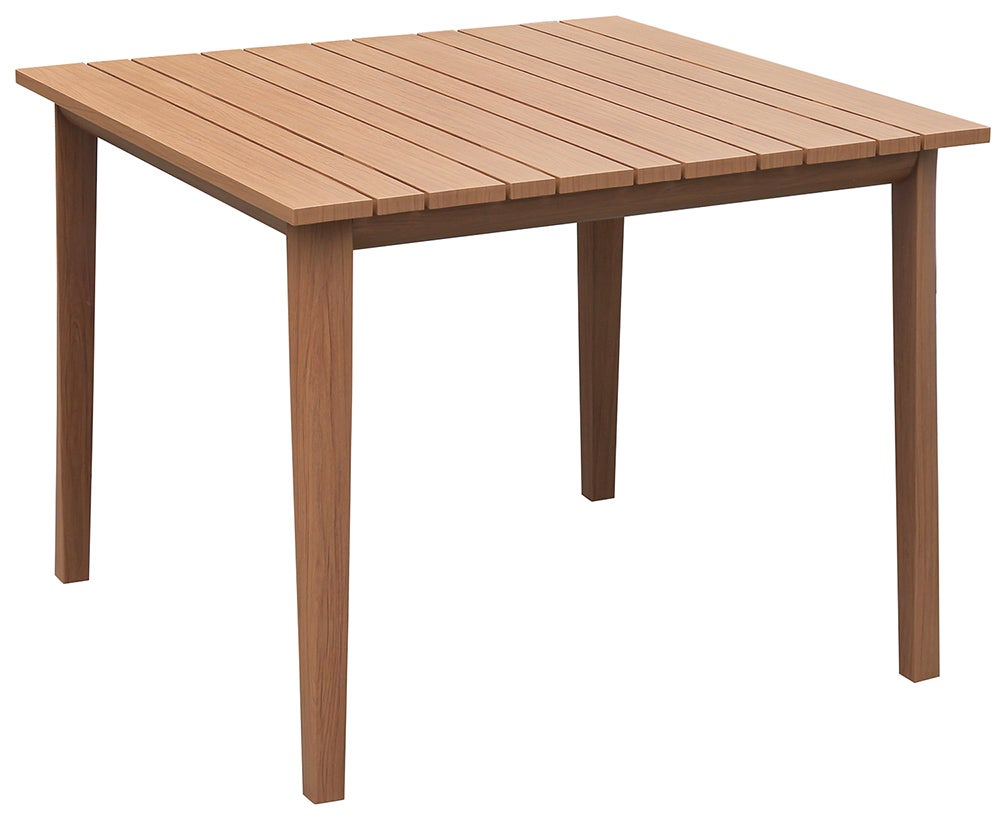 Stół Onda 90x90, aluminiowa rama i blat z listew, do ogrodu i na werandę