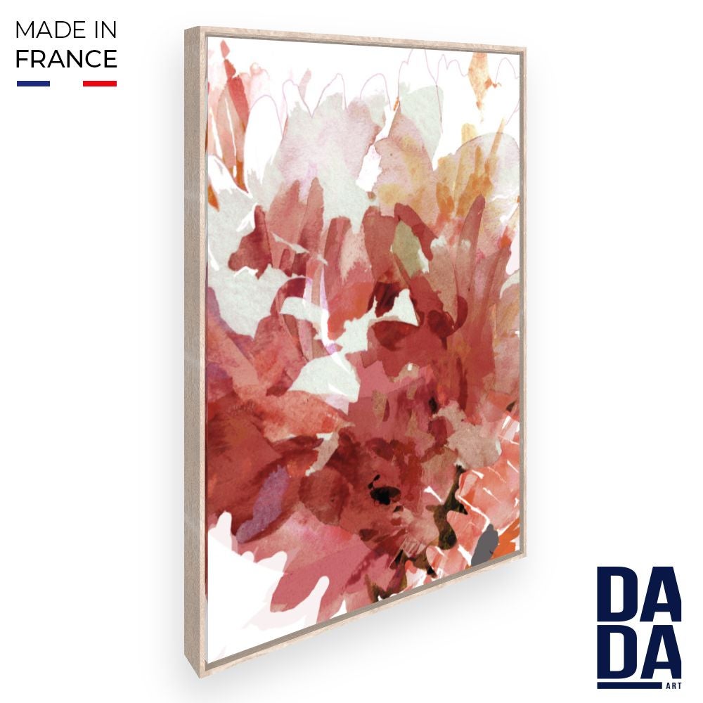 4 Tableaux Toile Fleurs 30x30 Cm - Prêts à Accrocher, Impression Numérique