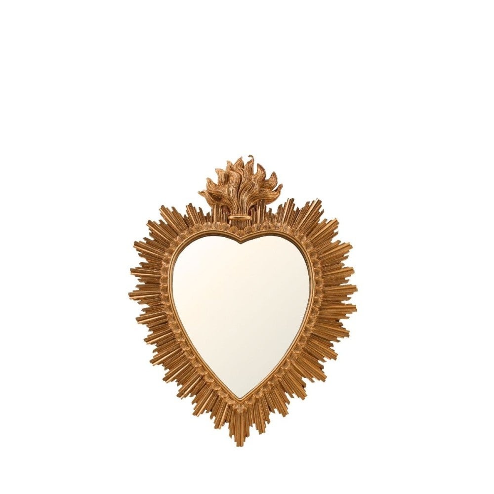Miroir ex-voto coeur en résine dorée 39cm - Ornami - 5