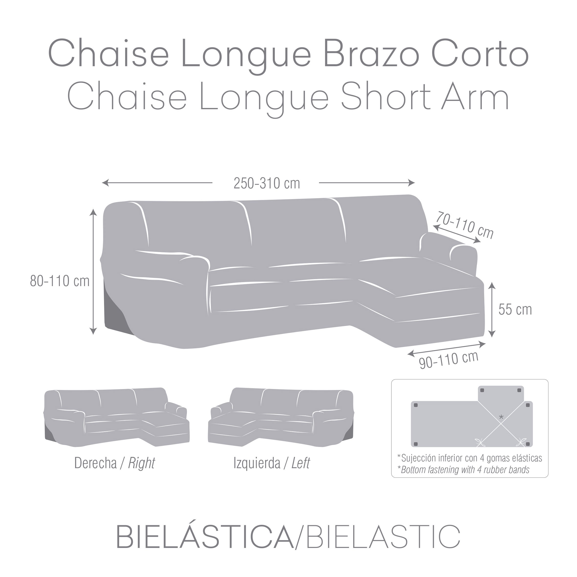 Copridivano Bronx per divano ad angolo destro braccio corto grigio 250 - 310 cm - 4