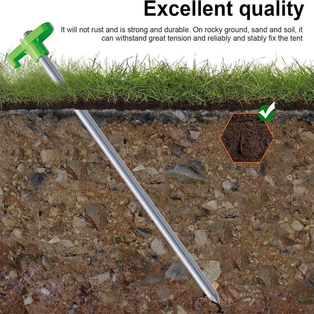 COM-FOUR® 72x piquets de Tente en Acier avec boîte de Rangement