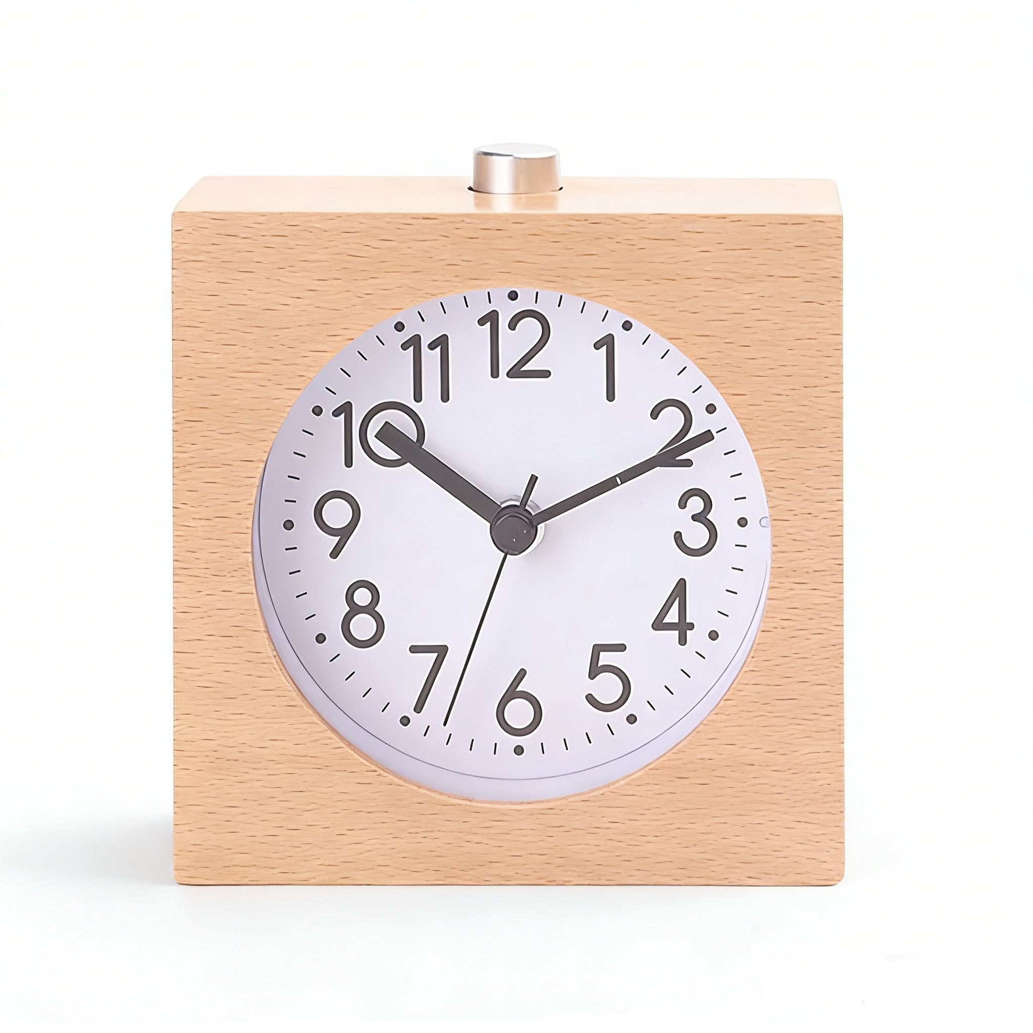 Baxcdyswe Sveglia da Comodino, Orologio a Batteria, Veglia LCD Orologio Sveglia Digitale Senza Ticchettio con Display Data, Temperatura, Funzione Snooze per Camera Da Letto, Scrivania, Viaggi (Bianco
