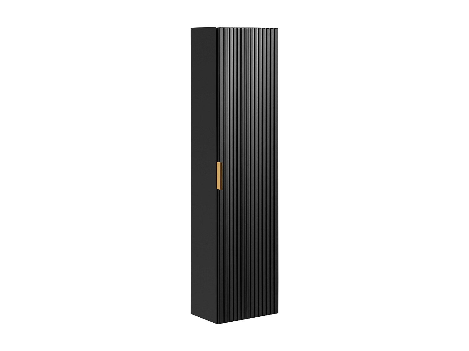 Colonne de salle de bain suspendue striée - Noir - H140 cm - ZEVARA - 3