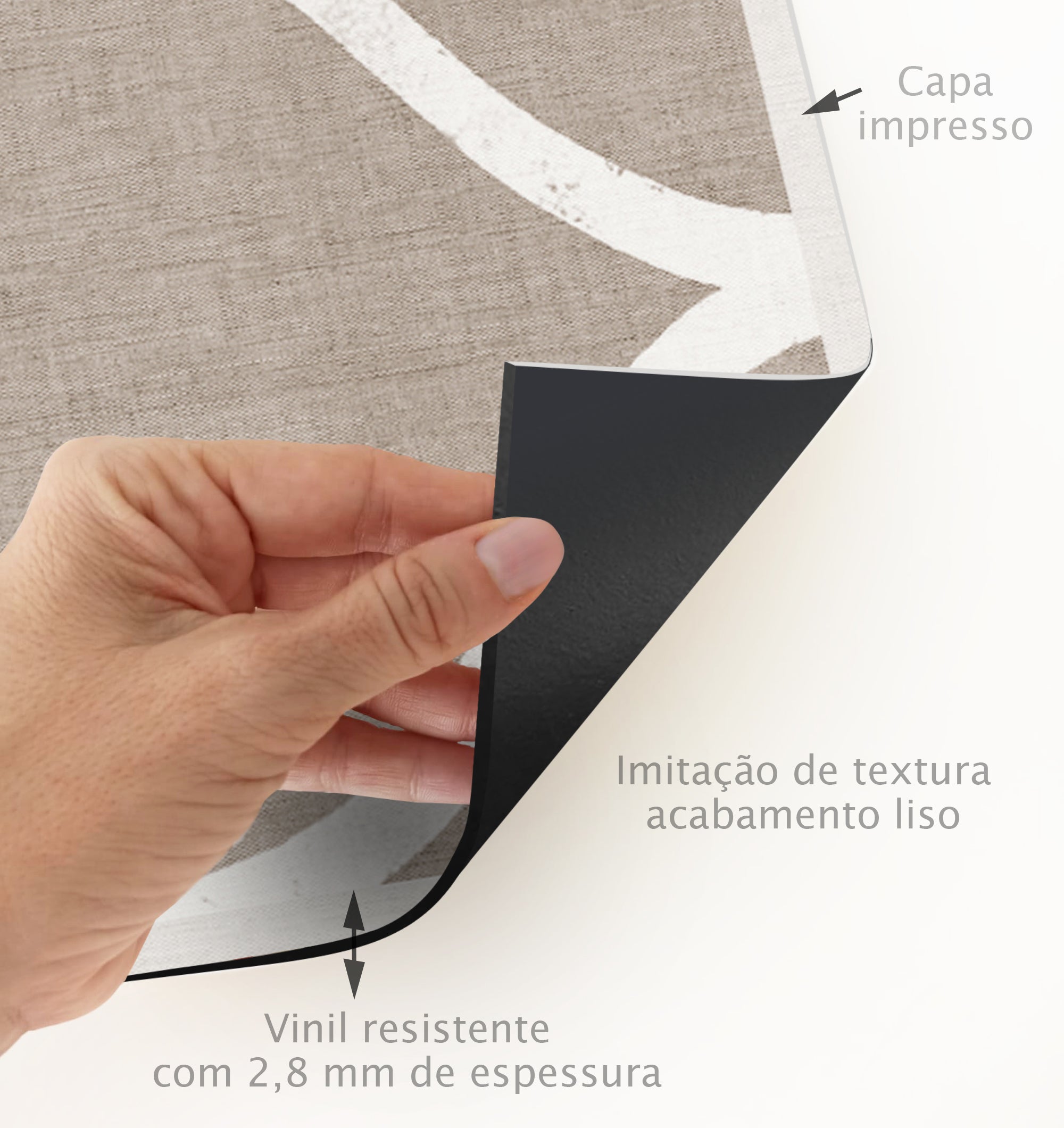 Tapis PVC intérieur/extérieur Celosía Natural 66x150 cm - PVC imprimé, lavable, ignifuge, pour le salon et la cuisine - 5