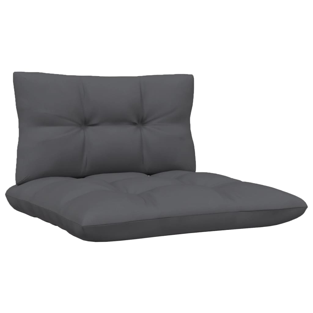 Maison Exclusive - Salon de jardin 3 pcs avec coussins Noir Bois de pin massif - 8