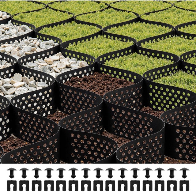 Stabilisateur de Gravier,VEVOR 5,2x2,7 m,Profondeur 100 mm,Retenue de Gazon au Sol Stable,pour Allée,Patio,Jardin,Terrasse,Surfaces Planes