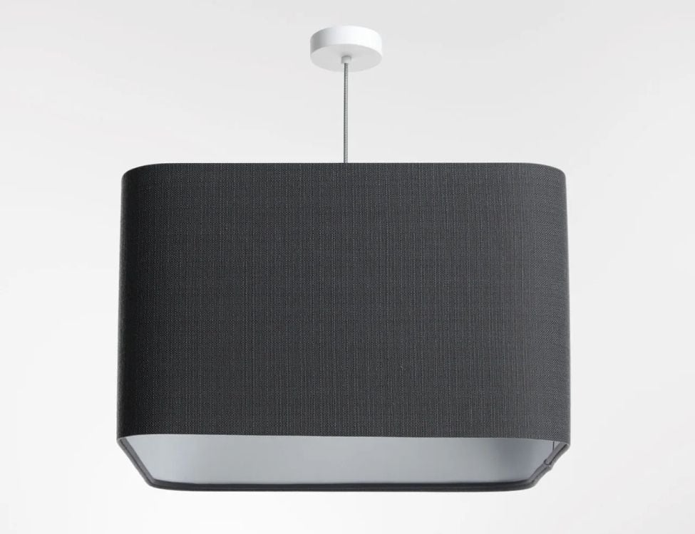 Lampa wisząca KWADRO LEN 006-40w30 grafitowa/szara