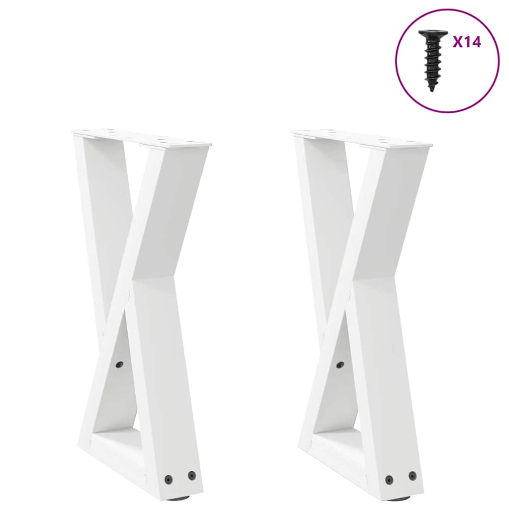 Nogi do stolika kawowego 2 szt. Białe 28x(42-43,3) cm Stal vidaXL