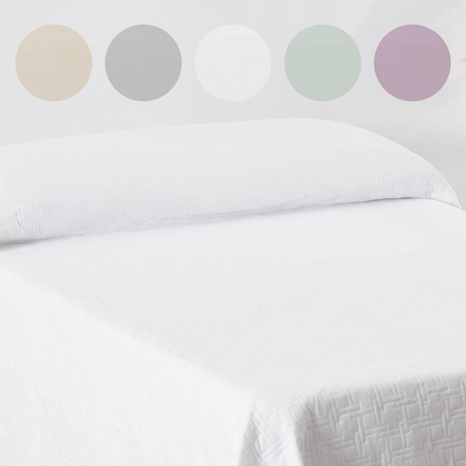 Colcha Primavera Verano Reversible Toscana Blanco cama 150cm - 5