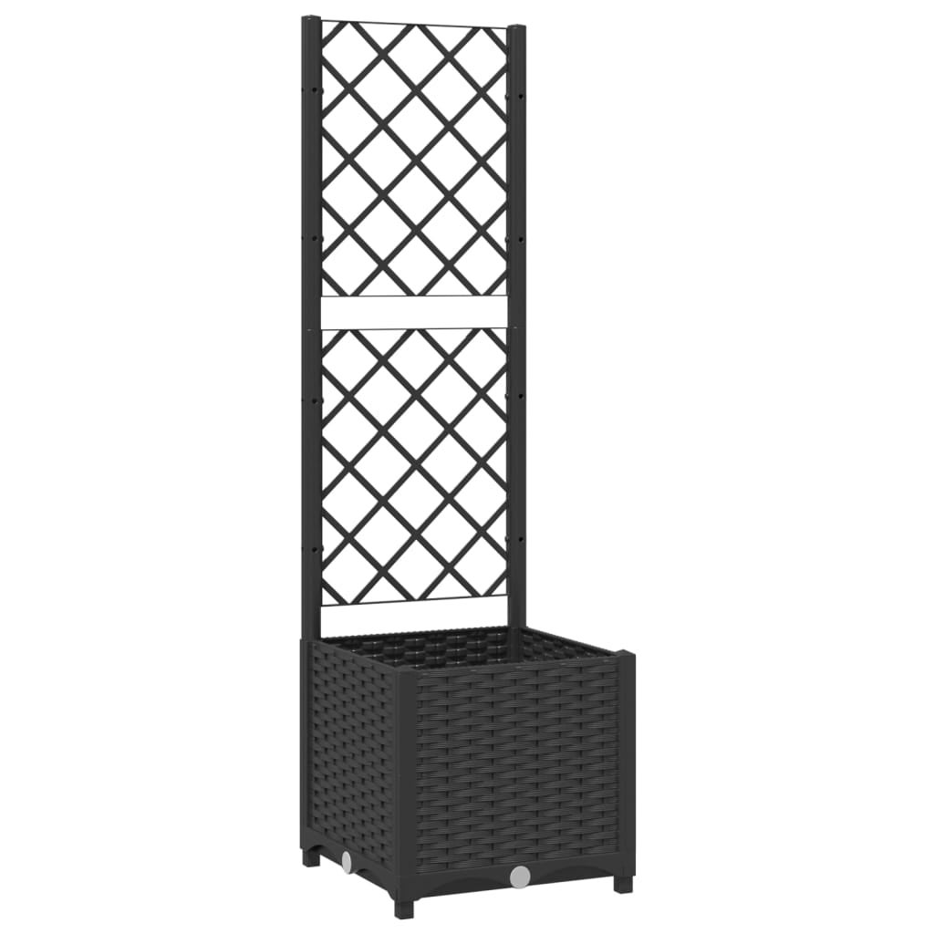 Maison Exclusive - Vaso de jardim com treliça preto 40x40x136 cm PP - 2