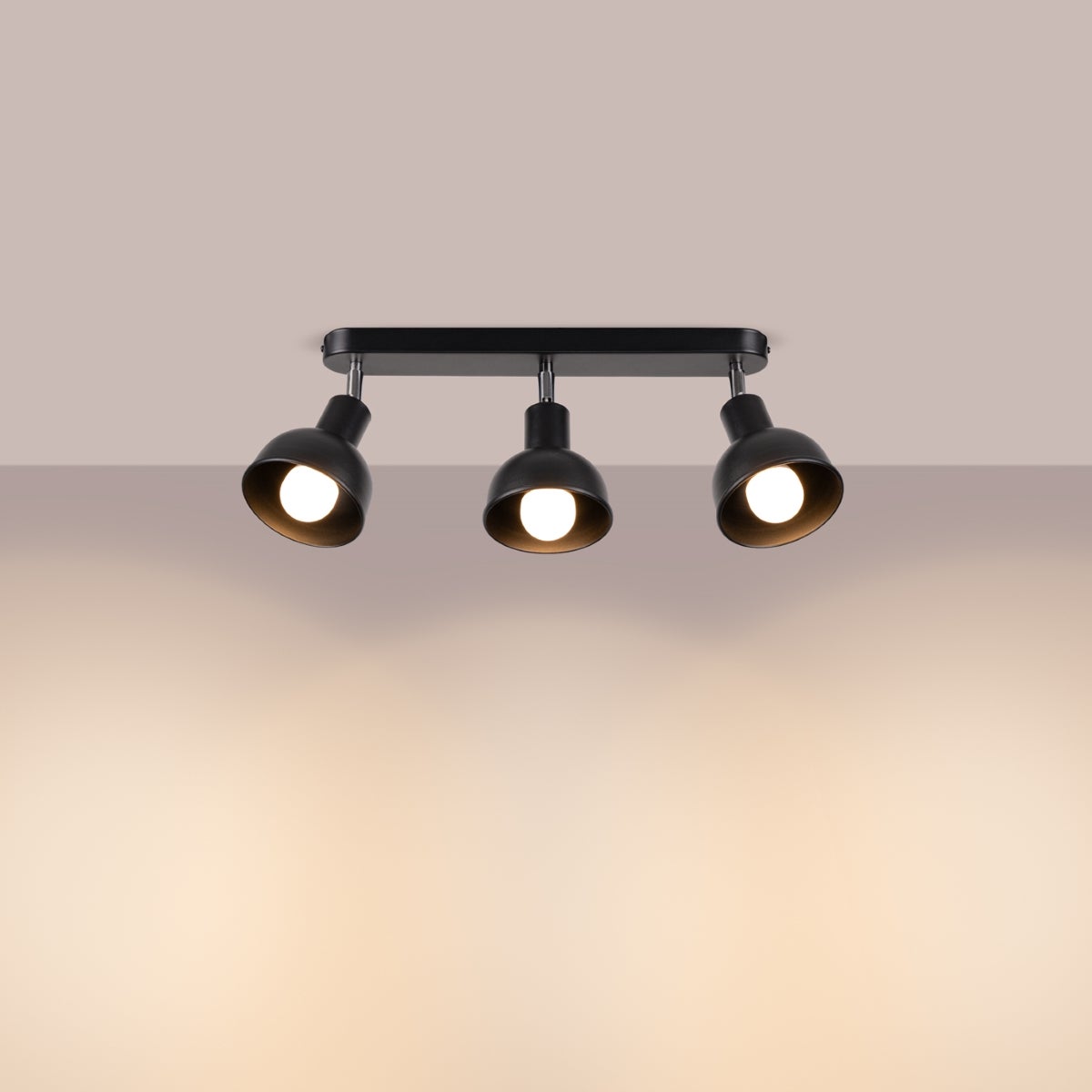 Plafon ZENDA 3 czarny LED 3000K - 59x24x18.5cm Sollux