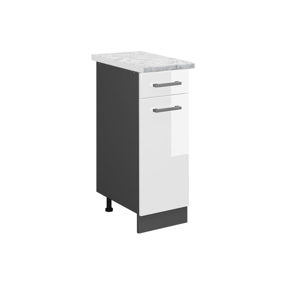 Vicco Szafka dolna do kuchni R-Line, Biały wysoki połysk, 30 cm BR Marmur