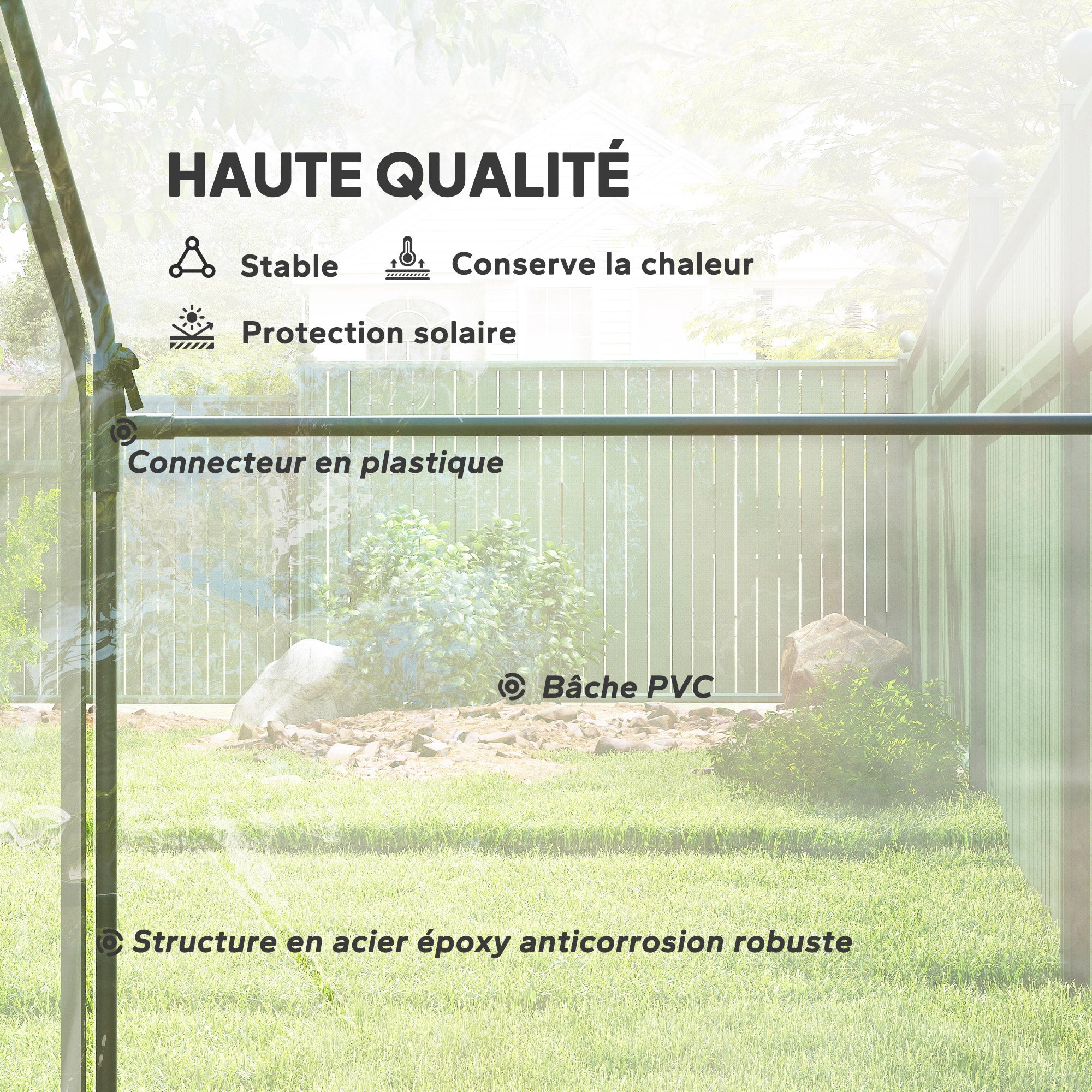 Serre de jardin - Outsunny - PVC serre balcon bâche renforcée porte zippée légumes - acier - 180x100x168cm - transparent vert - 5