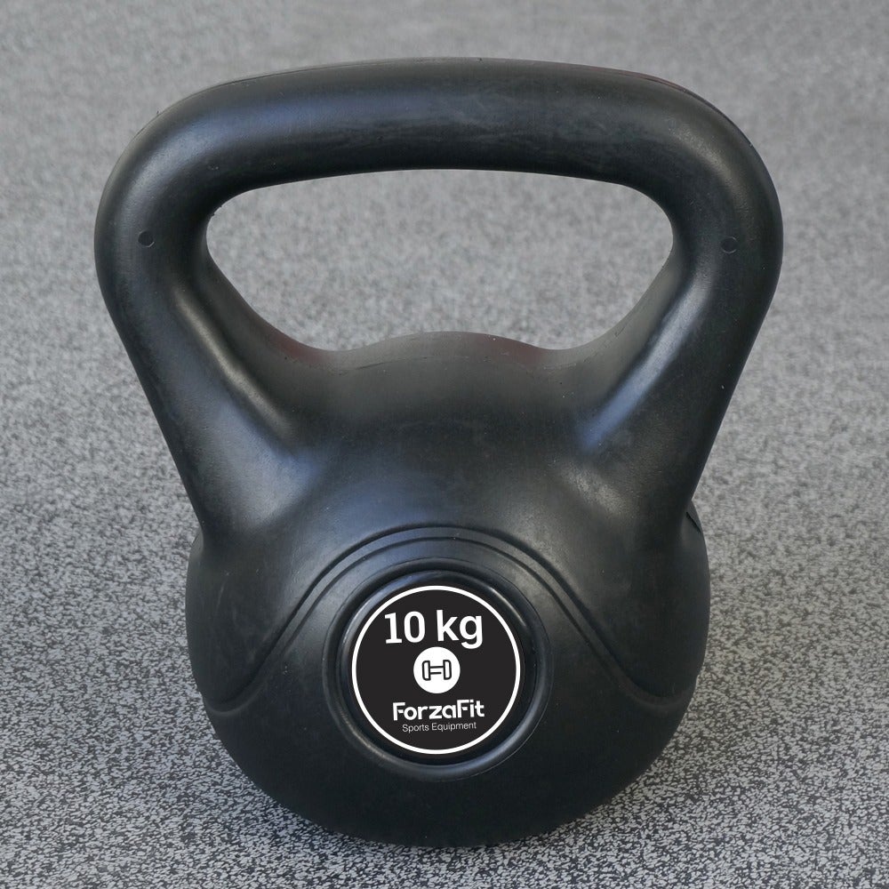 NEUF TKO 10 lb Kettlebell Weight Gym Entraînement Ciment Noir