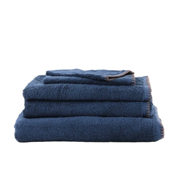 Serviette de bain grand hotel - Bleu Encre - 70x140 cm - Coton