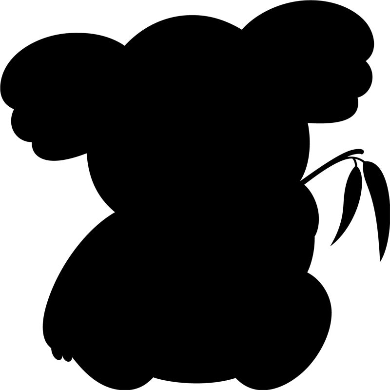 Adesivo ardesia Silhouette Koala - Sticker adesivo - adesivi murali - 85x85cm - 2