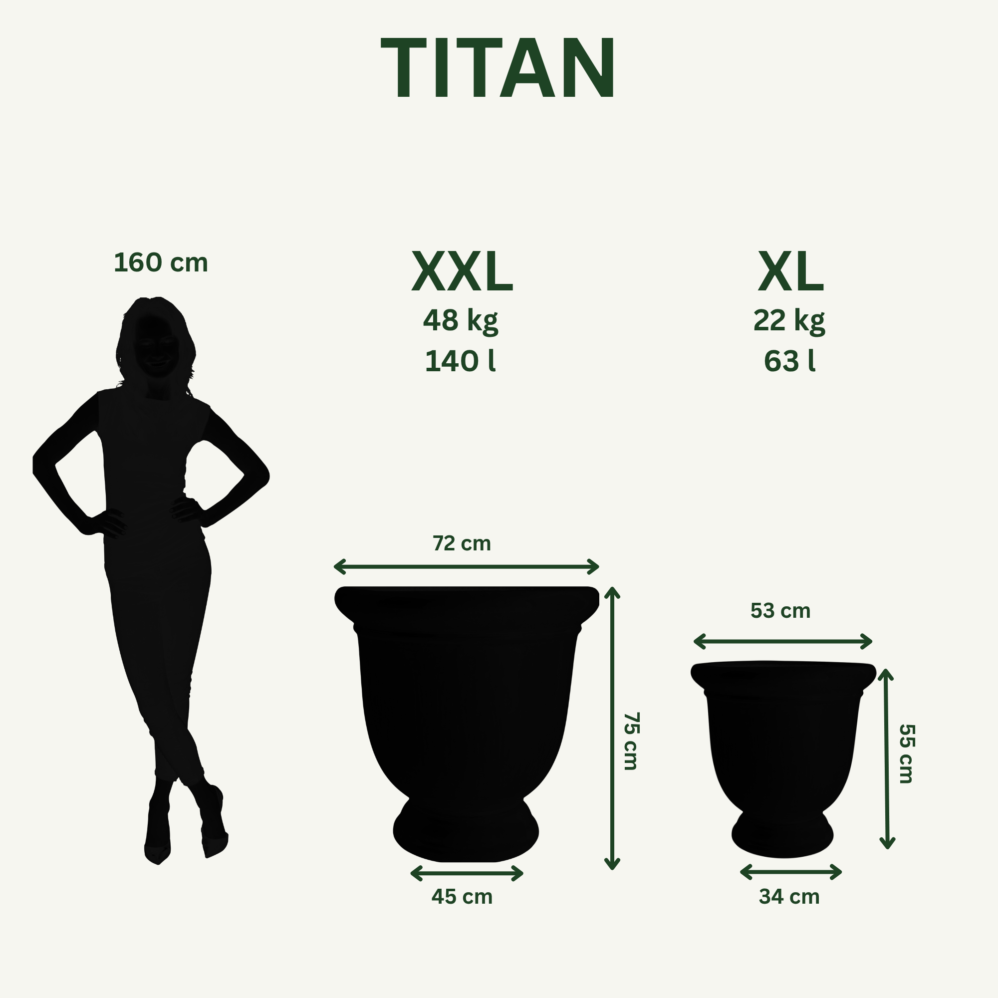 Pot grande taille d'extérieur TITAN 72x75cm jade, fait main en terre cuite émaillée, résistant au gel - 6