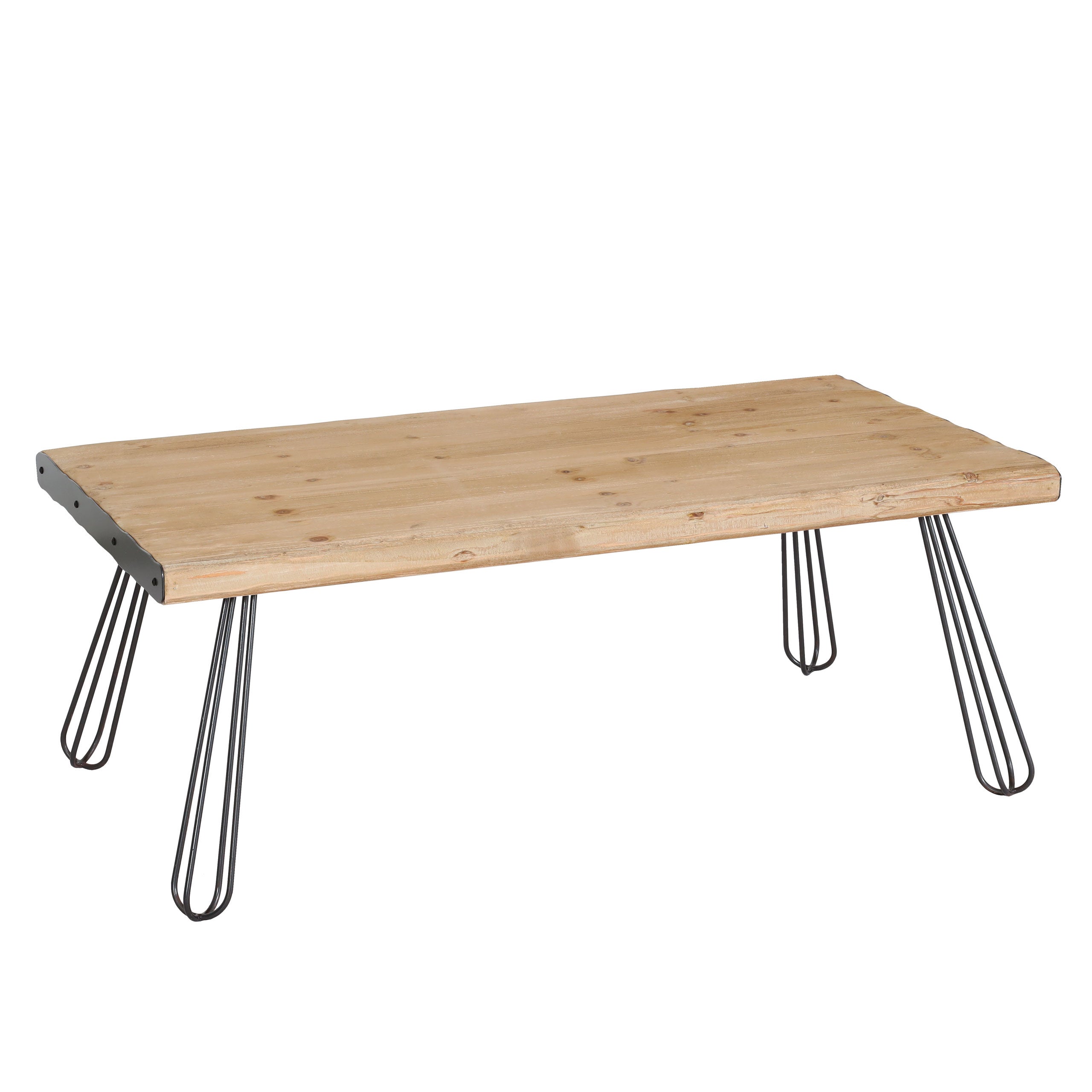 Stolik kawowy HWC-L73, stolik do salonu, przemysłowe lite drewno z certyfikatem MVG 120x60cm, naturalny