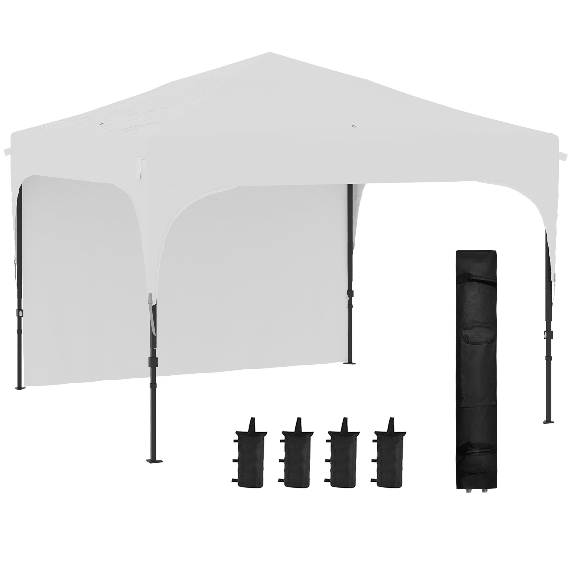 Gazebo Da Giardino 3x3 M Outsunny Pieghevole Pop Up - Con Borsa Trasporto E Altezza Regolabile