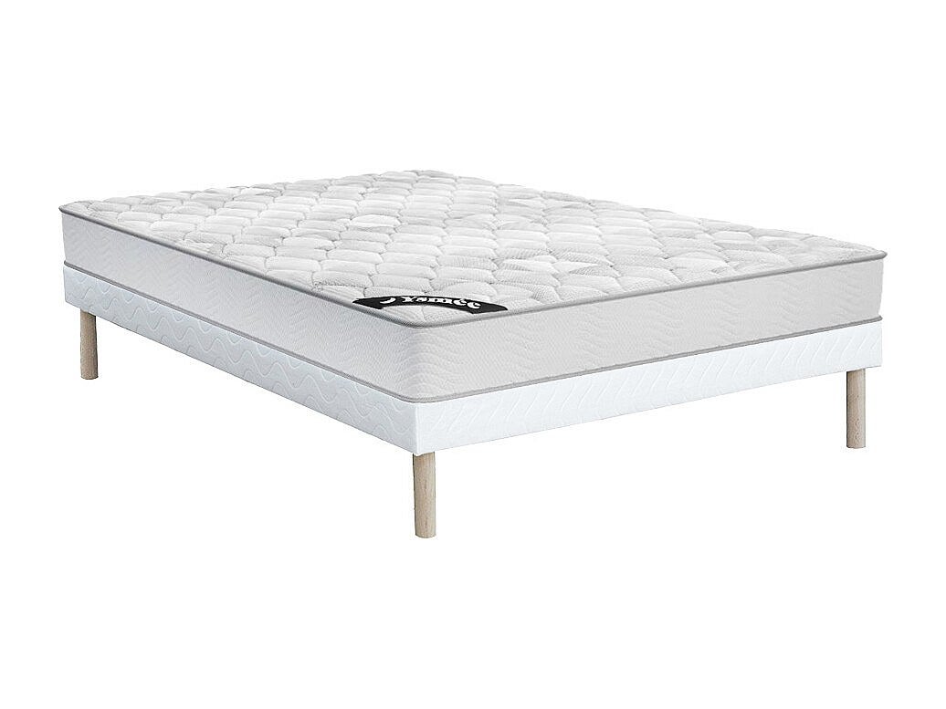 Zestaw stelaż i materac ze sprężynami kieszeniowymi o grubości 20 cm SONGE marki YSMÉE – 160 ×&amp;nbsp;200 cm