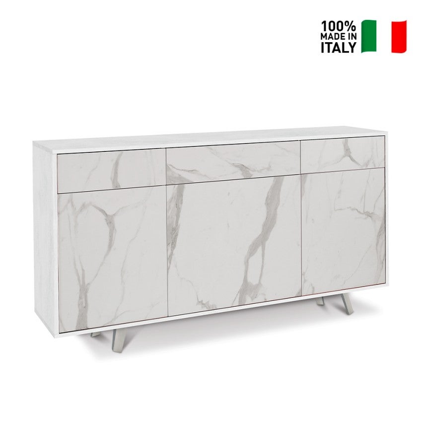 KIT ARMOIRES 3 PORTES 3 TIROIRS Couleur Blanc Oxyde - 2