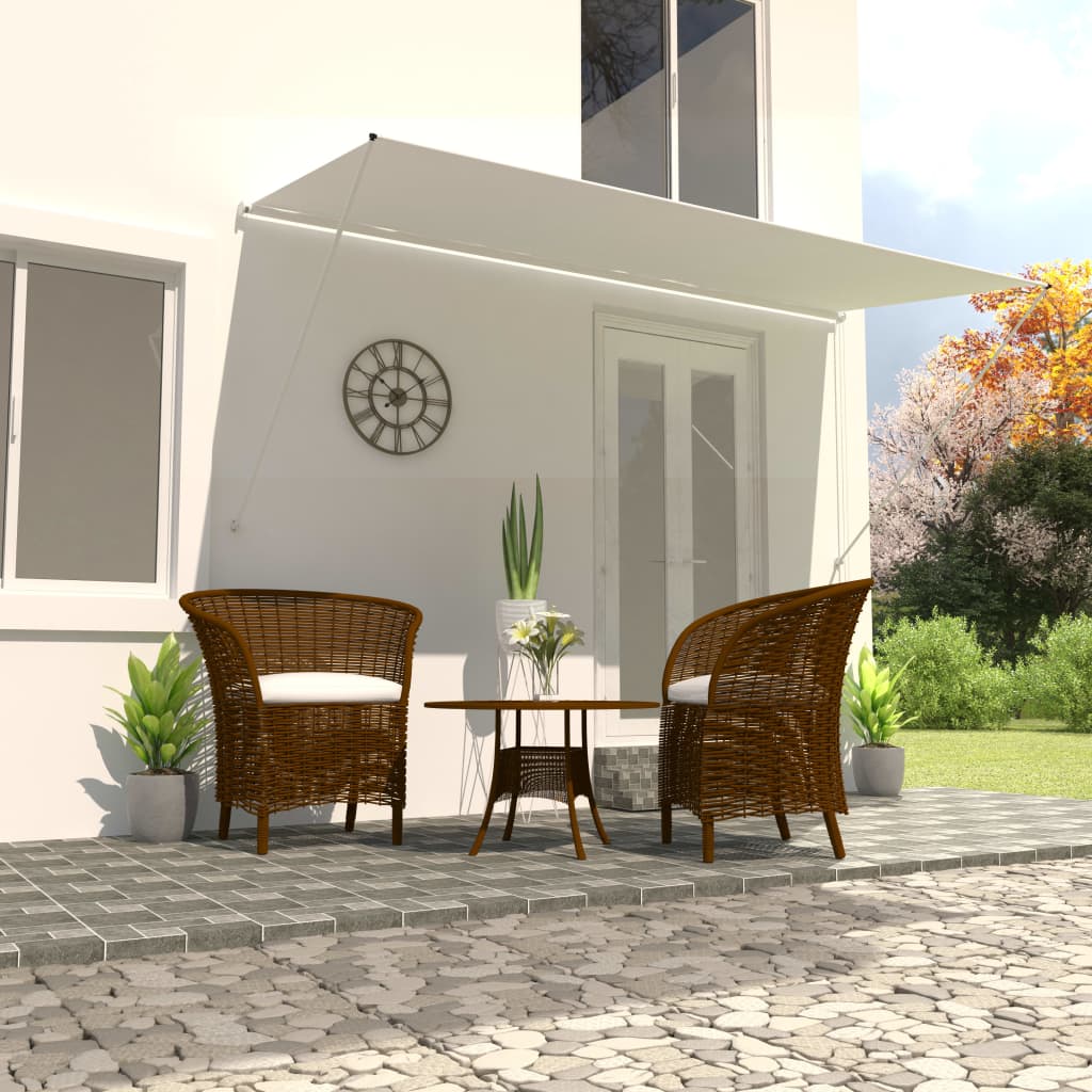 Toldo retráctil| toldo exterior | toldo parasol 400x150 cm crema cfw989879