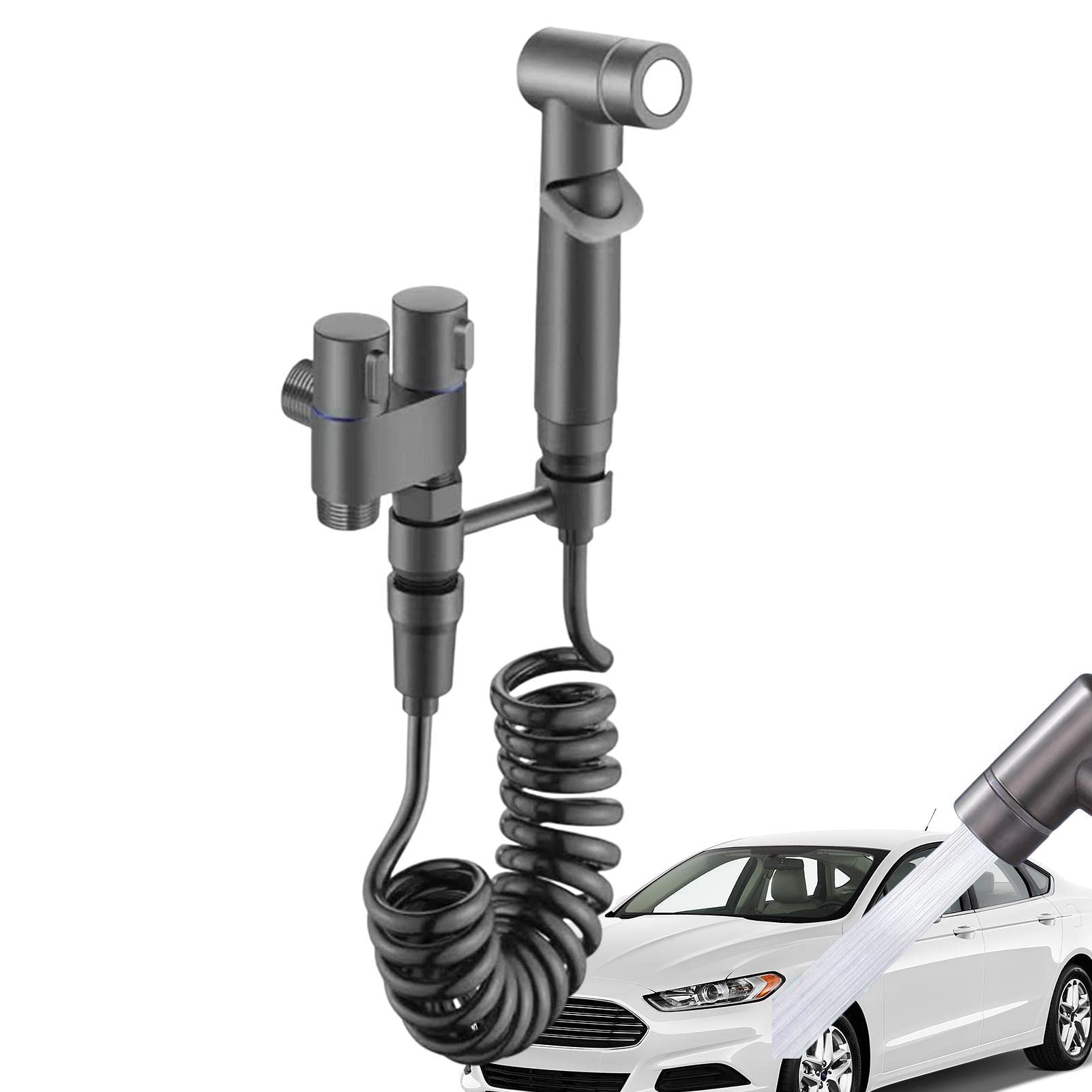 Bidet Douchette En Cuivre Complet Avec Double Valve De Commande 1 En 2 Out Distributeur De Robinet Pour Douche Salle De Bain Hygiène Papier Toilette Nettoyage Des Couches G1/2 Valve