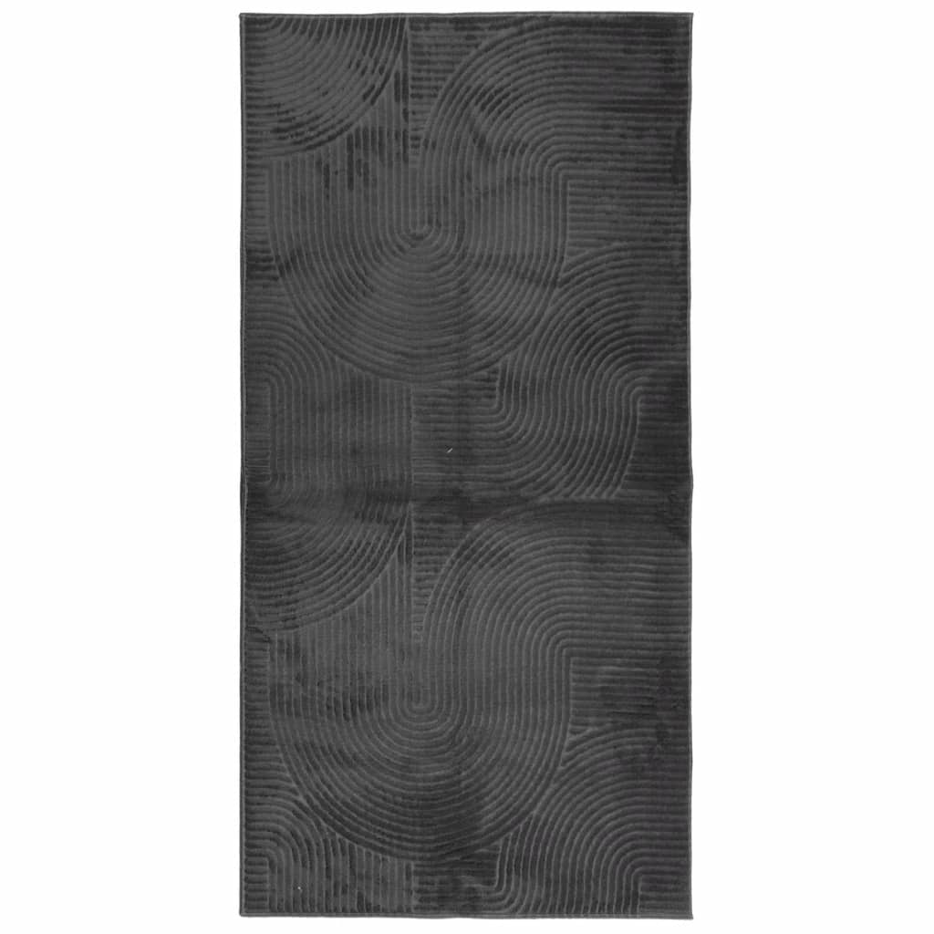 Tapis IZA poils courts style scandinave anthracite 100x200 cm - 2