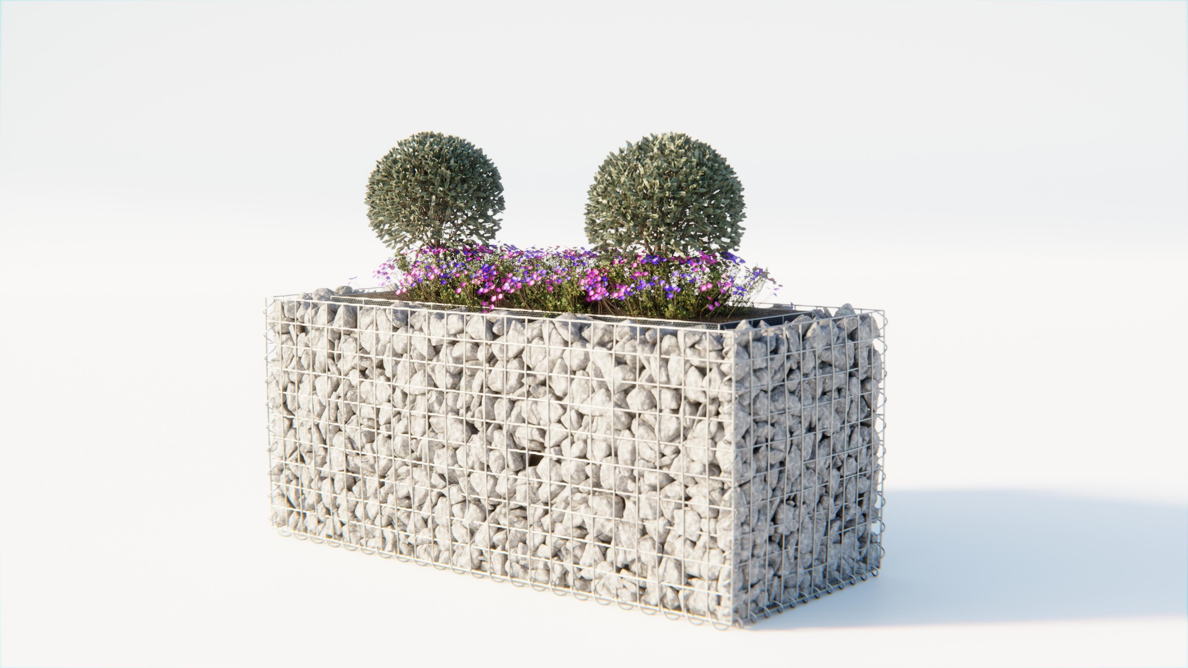 Jardín elevado de gaviones de acero galvanizado, 120x50x50cm (LxAxP), malla 5 x 5cm, grosor de pared 10cm, ideal para huerto o jardín - 3