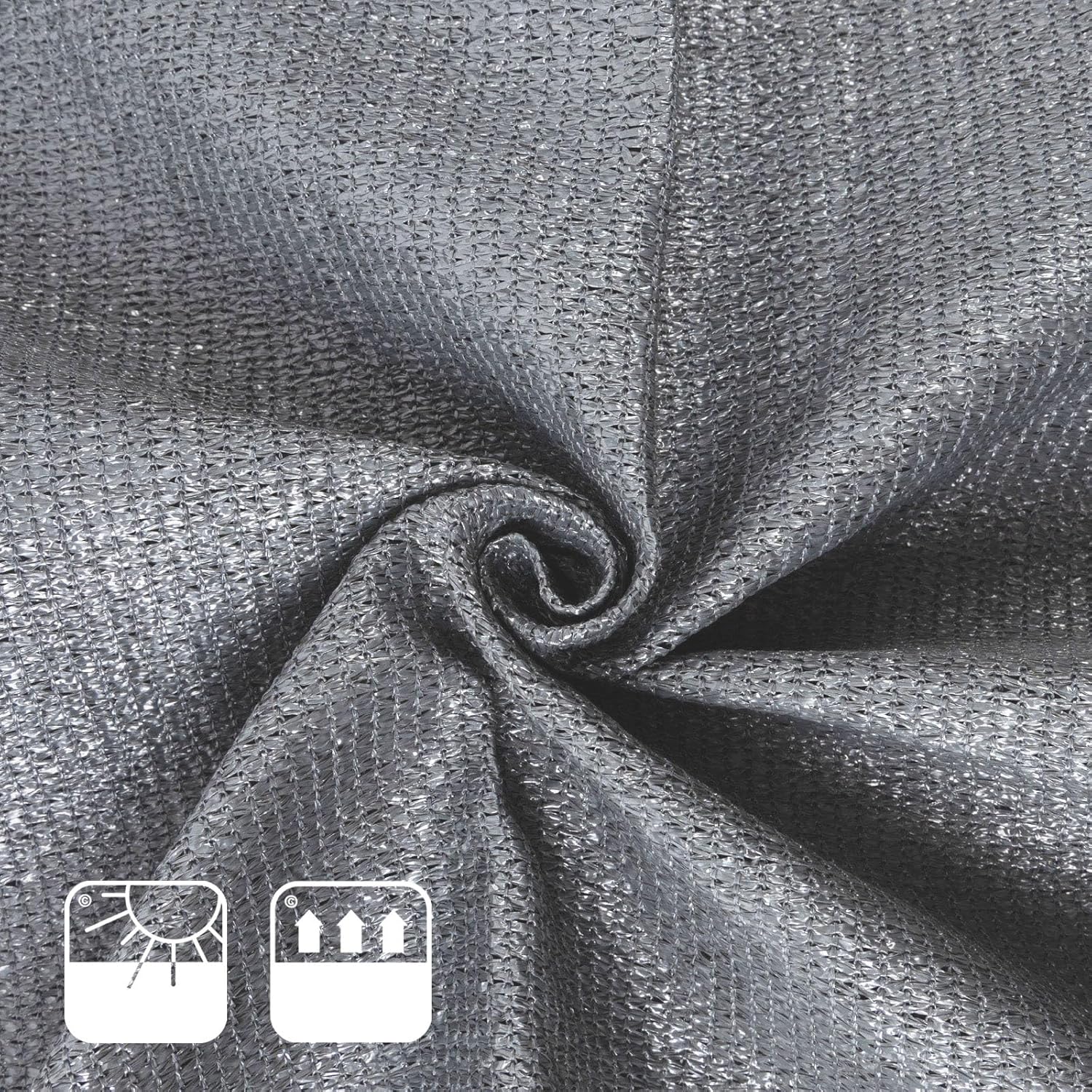 Brise-vue 5 Mètres pour balcon, Corde de fixation de 12 mètres incluse, Gris Argent - 5
