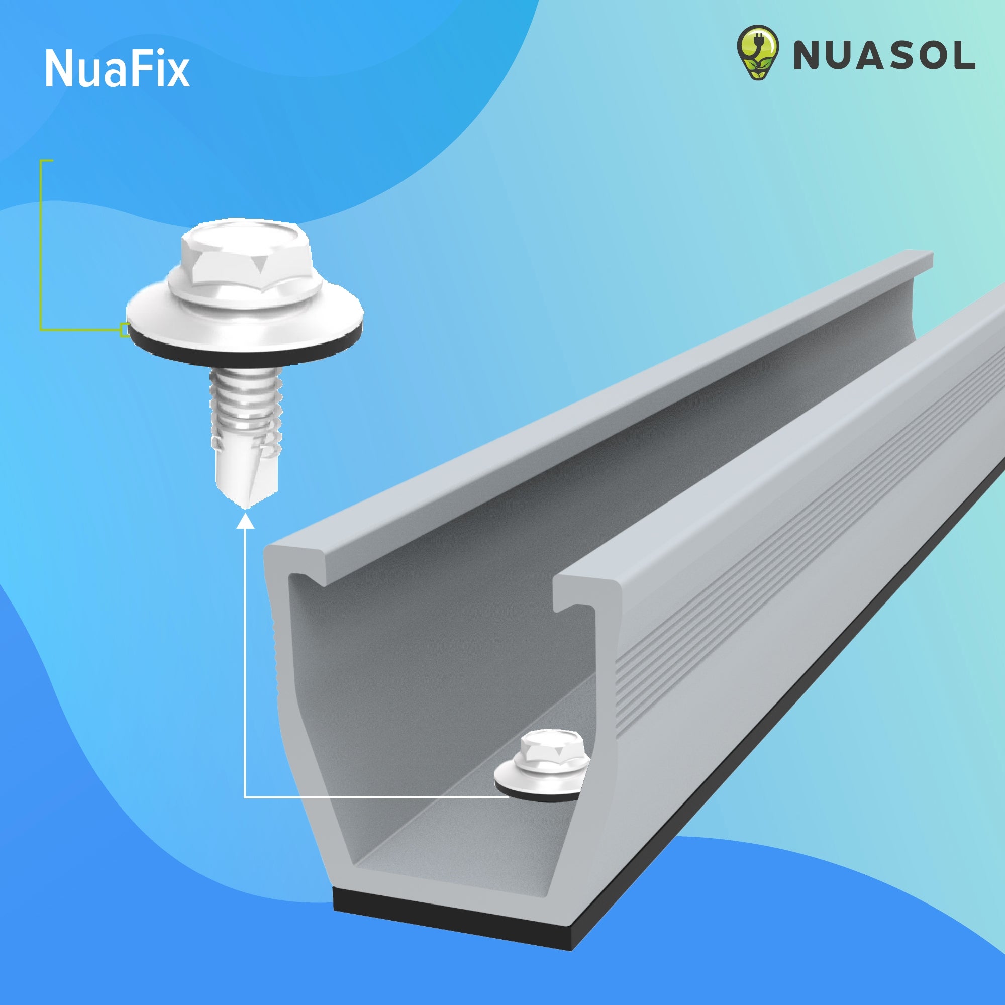 NUASOL Kit de montage sur toiture en tôle trapézoïdale pour 2 panneaux solaires - 7