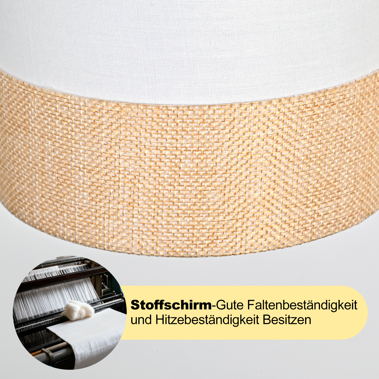Nettlife Lampa Wisząca Vintage 3xE27, Biały Żyrandol Tkanina, Retro do Salonu i Kuchni (Brak żarówek) - 6