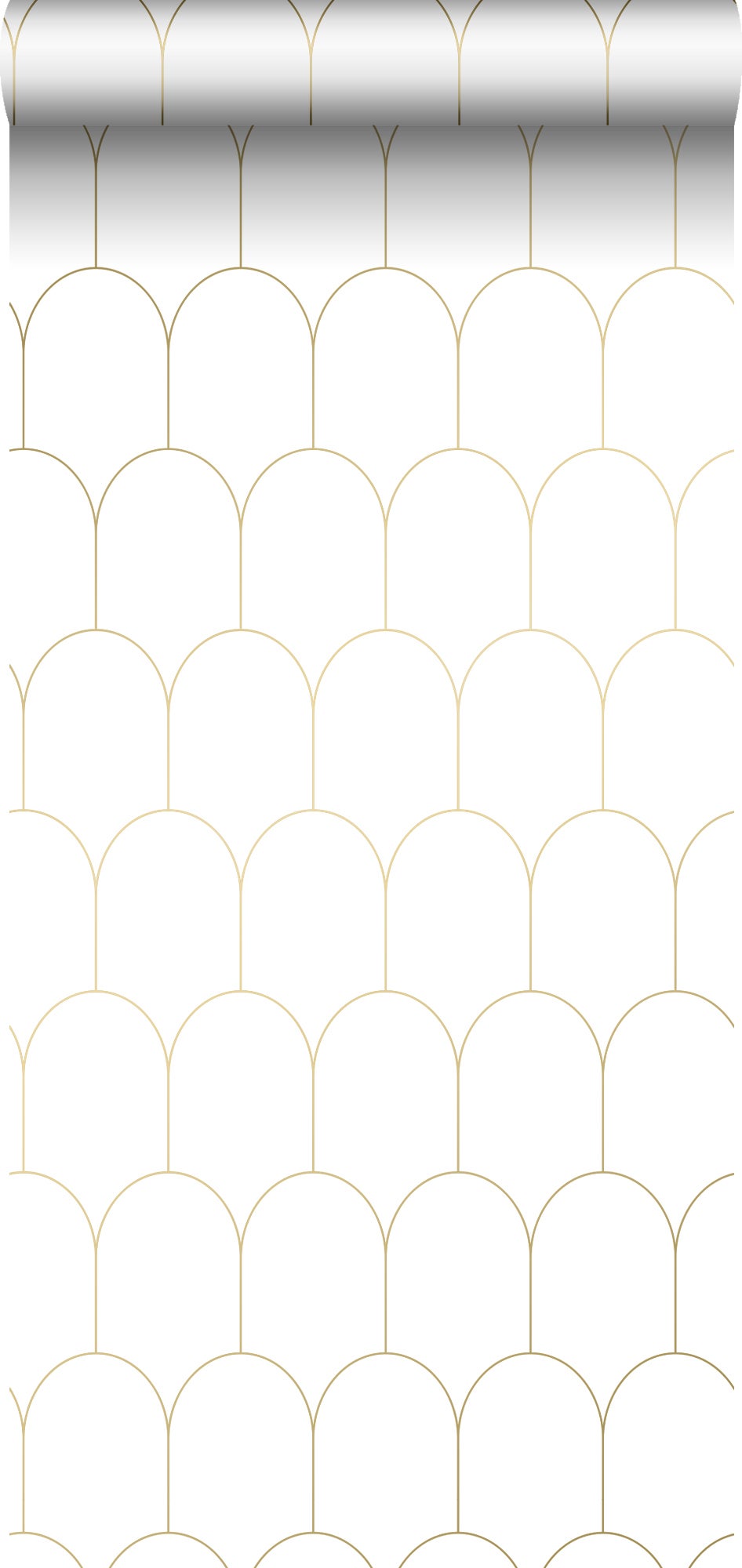 Papel pintado arte deco blanco y oro - 0,53 x 10,05 m - estahome