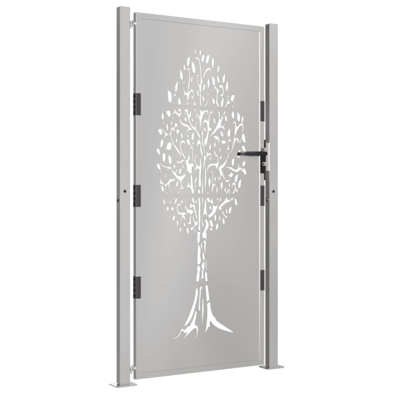Portail de jardin 105x180 cm acier corten conception de l arbre - 3