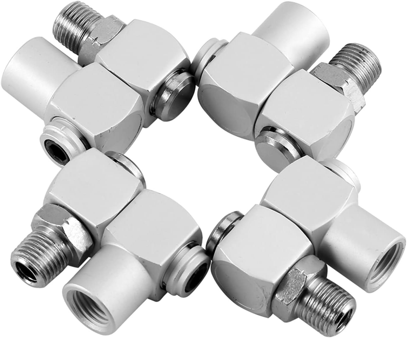 TKSE Lot De 5 Raccords Rapides Pneumatiques NPT 1/4" Filetage Femelle - Coupleurs Anti-Fuite Pour Outils D'Air Comprimé, Voiture & Atelier