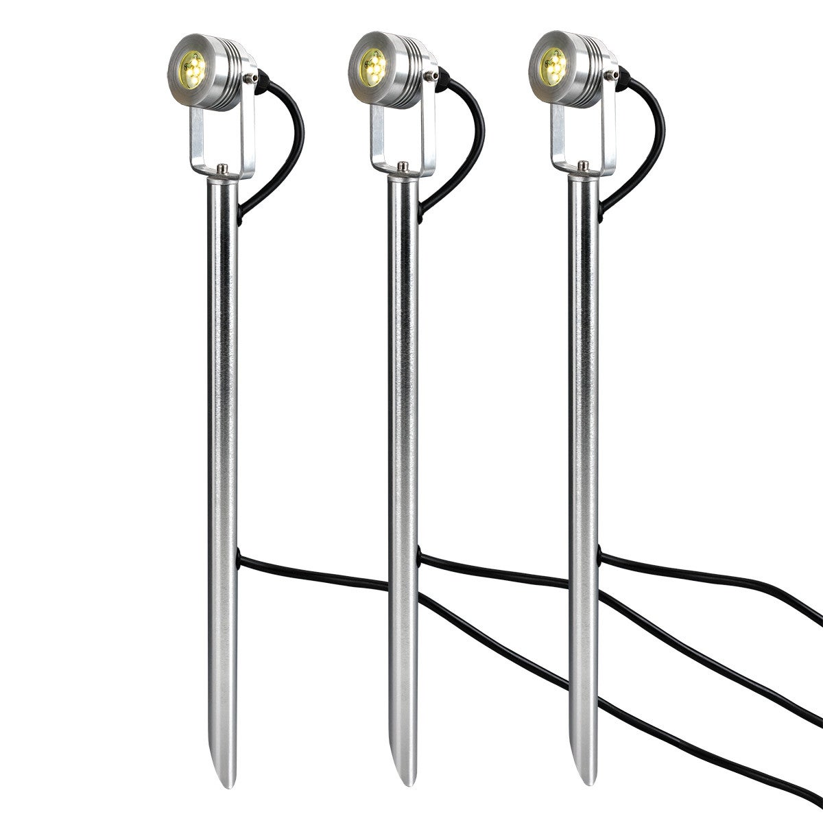 Lampa gruntowa wbijana Spennymoor aluminium anodowane LED 0.6W IP54 wym: 9 x 6 x 6 cm metal Garden Zone