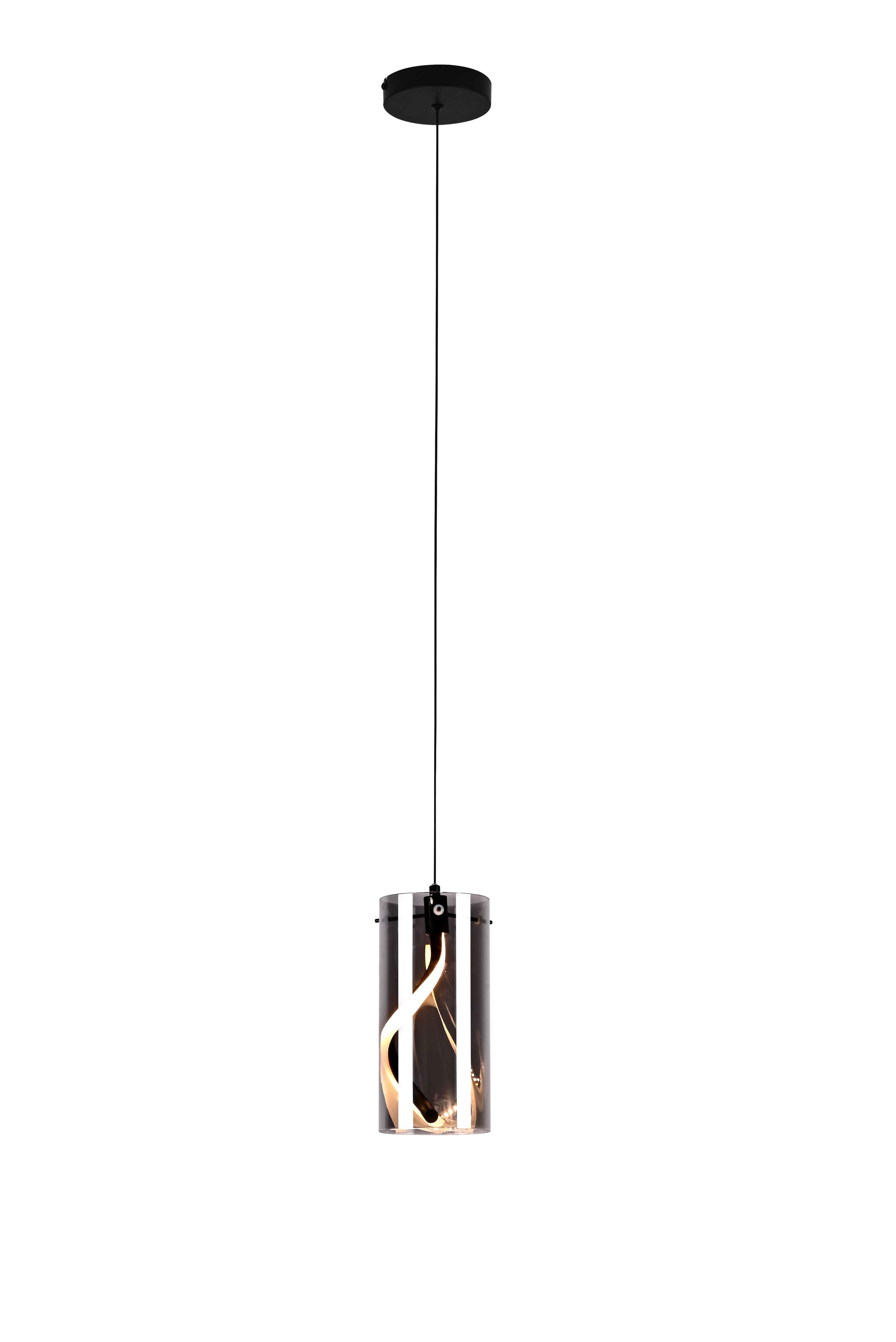 ZMH Czarna lampa wisząca LED 8W 3000K z regulacją wysokości do salonu i kuchni - 8