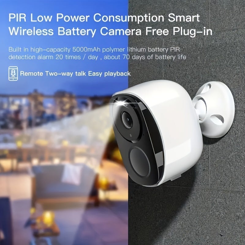 Caméra de sécurité extérieure sans fil, réseau sans fil longue portée, caméra TV enfichable à vision nocturne HD, aucune batterie intégrée requise - 6